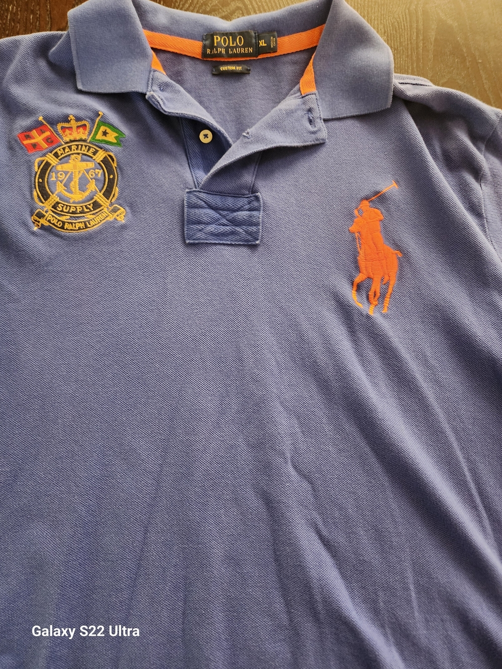 Polo by Ralph Lauren Navy Polo with Orange Trim